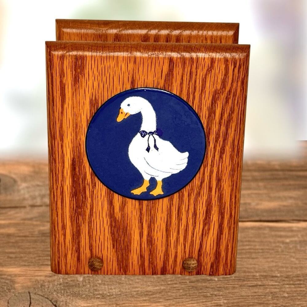 Vintage Wooden Goose Napkin Mail Letter Holder Cottage Farmhouse Kitchen Decor - Picture 2 of 8